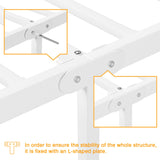 VECELO 14 inch Queen Bed Frame White Beds Metal Platform Mattress Foundation with headboard Footboard Steel Slat Support/No Box Spring Needed/Easy Assembly VECELO
