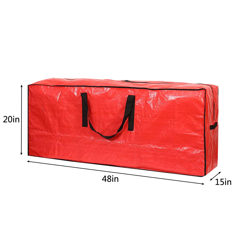 Sattiyrch Christmas Tree Storage Bag - Fits Up to 7.5 ft Holiday Xmas Disassembled Trees with Durable Reinforced Handles & Dual Zipper - Waterproof Material Protects from Dust,Moisture(Red) Sattiyrch