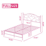 Elephance Full Bed Frame with Headboard Metal Bed Frame Full Size with 11.2" Storage Space No Box Spring Needed Easy Assembly,Pink Elephance