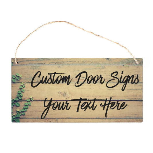 Custom Wooden Signs with Your Text Personalized Welcome Front Door Plate Garden Family Cave Bar Cafe Decor Gifts - WoodArtSupply