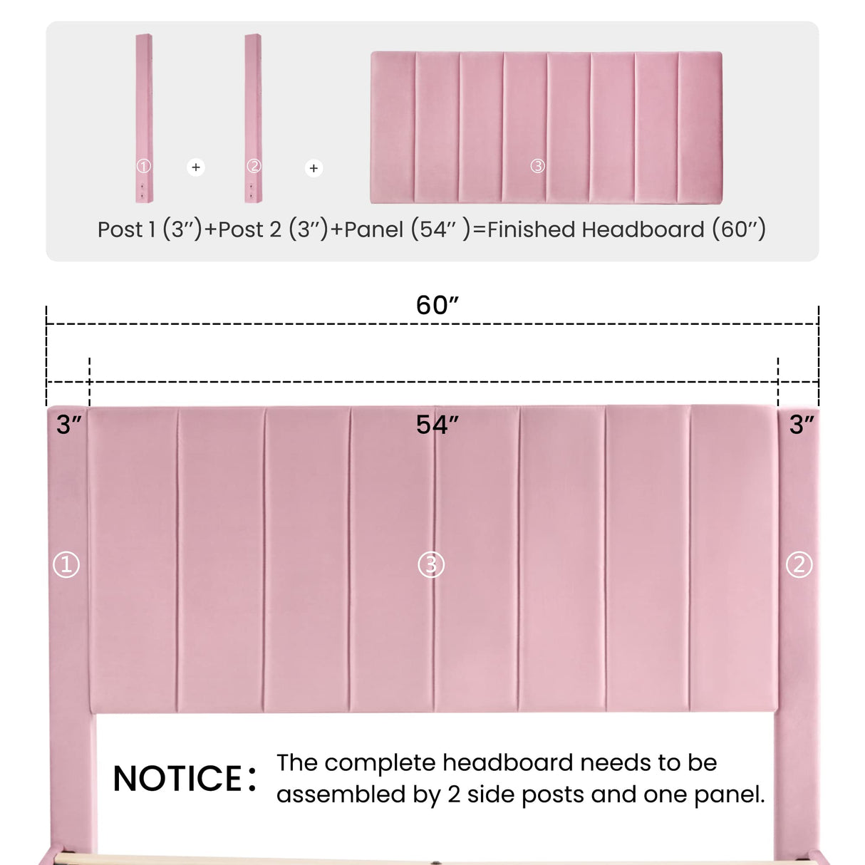 SHA CERLIN Queen Bed Frame/Velvet Upholstered Platform Bed Frame with Headboard/Strong Wood Slats Support/Mattress Foundation/No Box Spring Needed - Pink SHA CERLIN