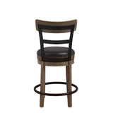 Ball & Cast Swivel Counter Height Barstool 24 Inch Seat Height Light Brown Set of 1, Brown Seat Ball & Cast