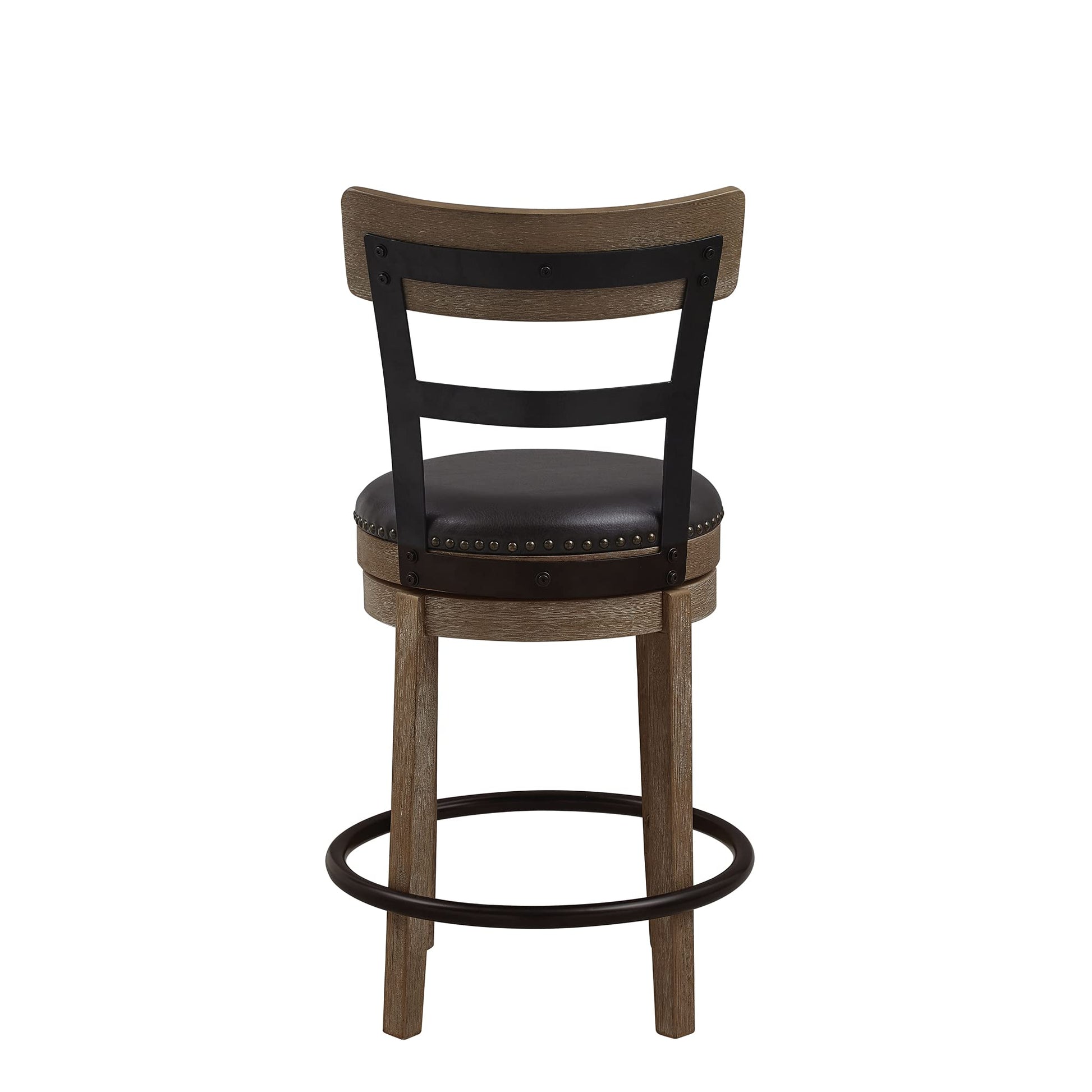 Ball & Cast Swivel Counter Height Barstool 24 Inch Seat Height Light Brown Set of 1, Brown Seat - WoodArtSupply