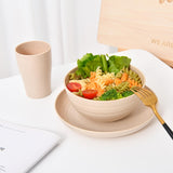 24 - Piece Wheat Straw Dinnerware Set - Plates and Bowls for 6, Unbreakable, Dishwasher & Microwave Safe, Reusable, Lightweight Tableware, Ideal for Camping and Everyday Use (Beige) JZ