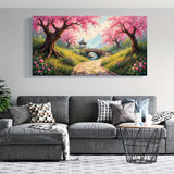 Pixendra Landscape Diamond Art Kits for Adults,DIY 5D Sakura Diamond Painting Kits for Beginners,Bridge Round Full Drill Diamond Dots Picture Gem Art Craft for Home Wall Gifts 15.7x27.5 inch Pixendra