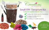 Creations by Nathalie – DIY Large Terrarium Starter Kit with Soil, Moss, Pebbles, Healing Crystal, Tools & Supplies – Terrarium Kit for Adults & Kids, Handcrafted in USA Creations by Nathalie