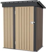 Furniwell Outdoor Storage Shed, Metal Garden Sheds Outdoor Storage House with Single Lockable Door for Backyard Patio Lawn (Brown, 5 x 3 FT) Furniwell