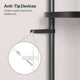 HOOBRO 5 Tier Open Bookshelf, Industrial Arched Bookcase Display Shelf Racks, Wooden Bookcase Storage Shelves Metal Frame, Tall Storage Organizer for Home, Easy Assembly, Black BB176SJ01 HOOBRO