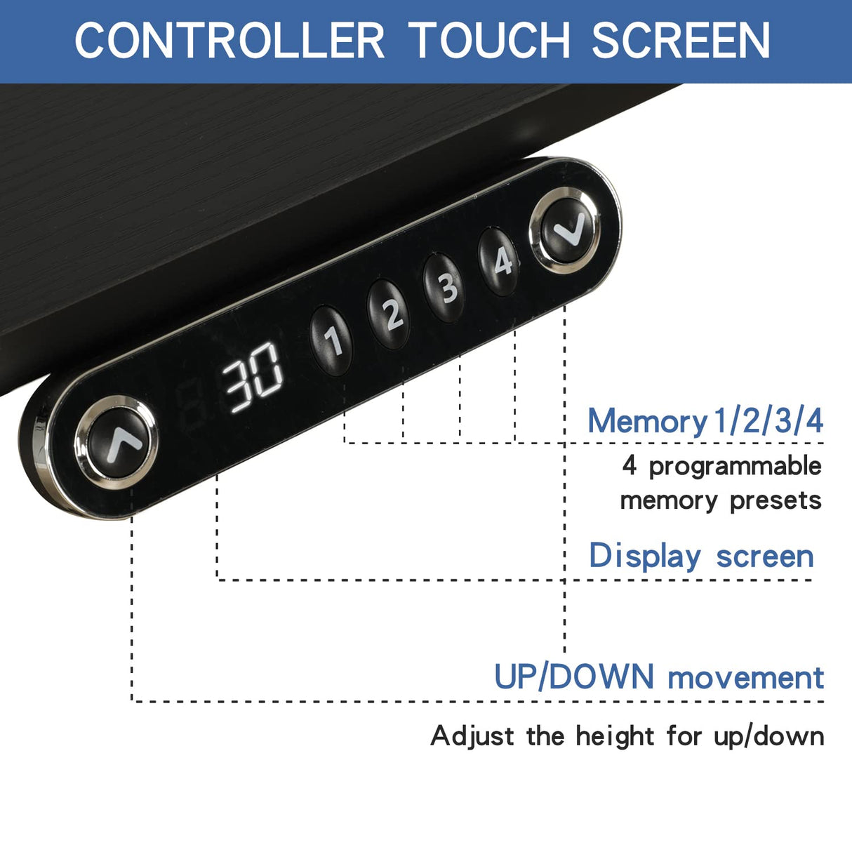 Jceet Adjustable Height Electric Standing Desk - 63 x 30 Inch Sit Stand Computer Desk with Splice Board, Stand Up Desk Table for Home Office, Black Frame/Black and Rustic Brown Top Jceet