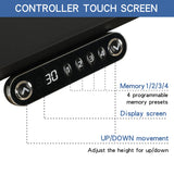 Jceet Adjustable Height Electric Standing Desk - 63 x 30 Inch Sit Stand Computer Desk with Splice Board, Stand Up Desk Table for Home Office, Black Frame/Black and Rustic Brown Top Jceet