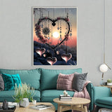 STGLCR Wind Chimes 5D Diamond Painting Kits for Adults, Love Diamond Art Kits for Beginners,DIY Full Drill Sunset Paint by Diamonds with Painting Kit for Crafts Adults Home Wall Decor 16 X 12inch STGLCR