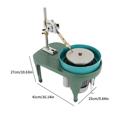 Gem Faceting Machine 180W Jade Grinding Polishing Machine 2800RPM Rock Polisher Jewel Angle Polisher with Faceted Manipulator for Jewelry Polisher with 6 Inch Polishing Disc (Green) DDYOOK
