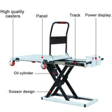 Hydraulic Lifting Platform, Electic Single Scissor Lift Table with 4 Wheels, Hydraulic Lift Table Cart, 300kg Capacity, 38.6" Lifting Height XQZMZSCP