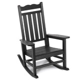 Stoog All-Weather Patio Rocking Chair with 400 lbs Weight Capacity, Oversized Porch Rocker Chair, for Backyard, Fire Pit, Lawn, Garden, Outdoor and Indoor, Black Stoog
