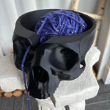 AXICIR Skull Head Bone Crochet Yarn Bowl Holder For Crocheting Knitting Accessories 3d Printed Halloween Decor Black AXICIR