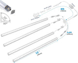 Cefrank V-Shape Under Cabinet Lighting Kit - 4pcs Sleeker 12" Dimmable LED Light Bars for Showcase Shelf Seamless Illumination - 1200lm, 12W - Pure White (6000K) Cefrank