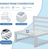 NICESOUL 9 Piece Luxury Aluminum Outdoor Sectional Sofa with Fire Pit Table, Oversized L Shaped Patio Furniture Set, 29" Deep Wide Seating, 500 lbs Heavy Duty Conversation Set for Backyard, Light Grey NICESOUL