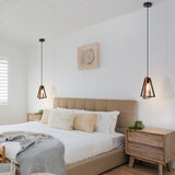 Magiroz Industrial Farmhouse Black and Wood Pendant Lights Kitchen Island 1 Light Adjustable Rustic Mini Wooden Hanging Light Fixtures Kitchen Single Pendant Lighting Over Island MPL28-1 (1 Pack) Magiroz