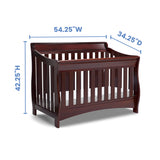 Delta Children Bentley S Series 4-in-1 Convertible Baby Crib, Black Cherry Espresso Delta Children