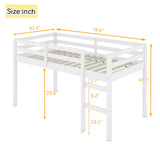 Bellemave Twin Size loft Bed for Kids, Kids loft Bed with Ladder, Wooden loft Bed for Kids, Low loft Bed, White Bellemave
