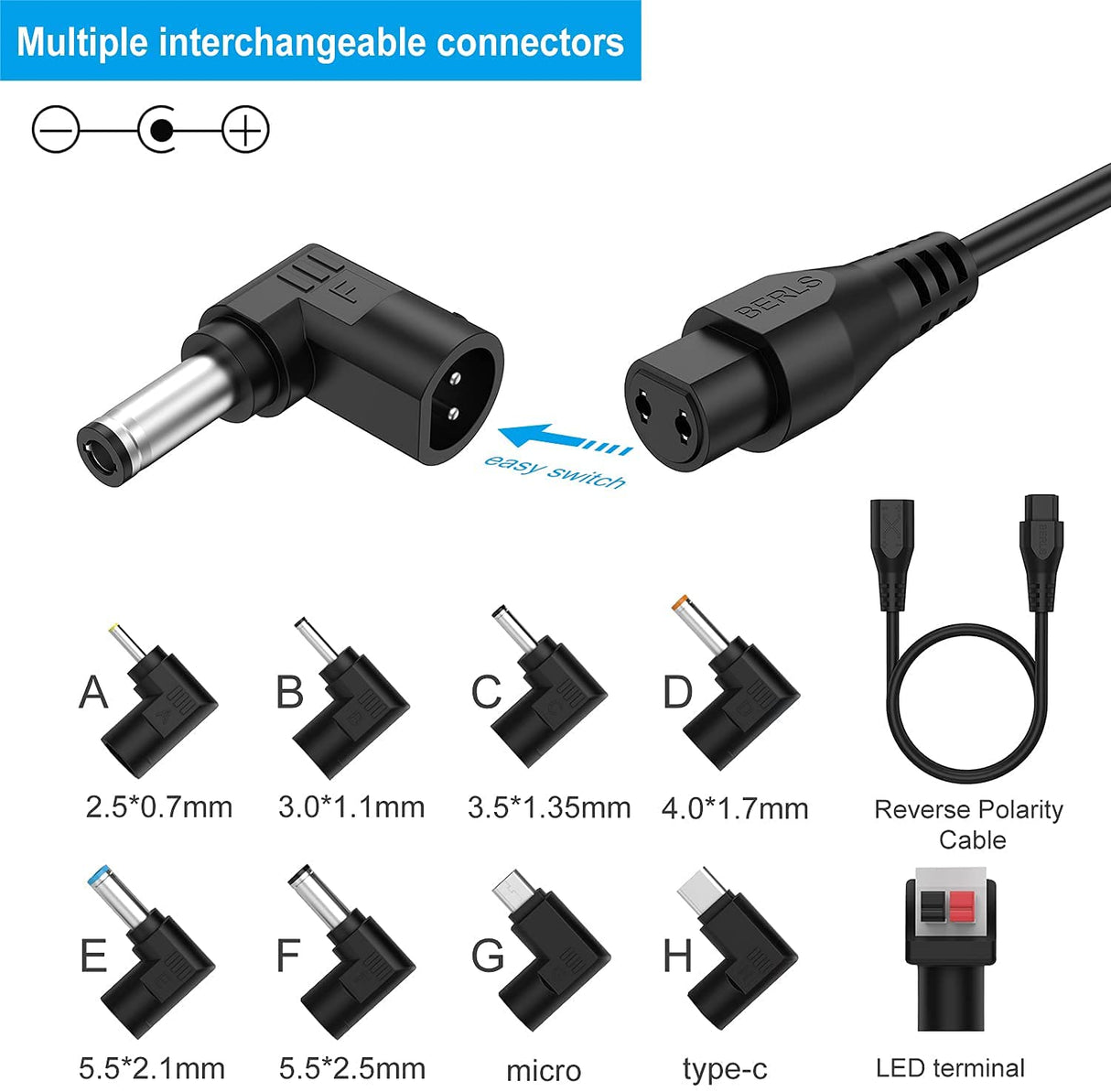 24W AC Adapter Multi Volt Replacement Switching Power Supply DC Plug Cord 12V 5V 6V 7V 8V 9V 10V 11V 13V 14V 15V 16V 17V 18V 19V 20V, Universal Adapters for Routers Speakers CCTV and LED Strip IBERLS