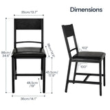 HOOBRO Kitchen Chairs Set of 2, Upholstered Dining Chairs, Dining Room Chairs with PU Cushion Seat, Black Kitchen Chairs with Backrest and Adjustable Feet, for Dining Room, Kitchen, Black BB36CD01 HOOBRO