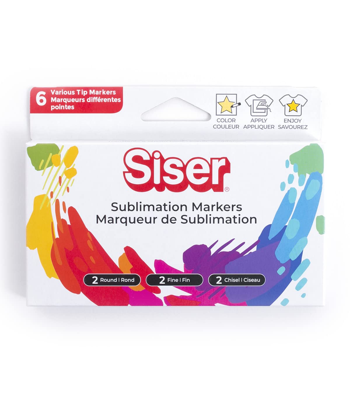 Siser Sublimation Markers - Iron-on Heat Transfer Markers for T-Shirts and Other Garments (Black Pack)