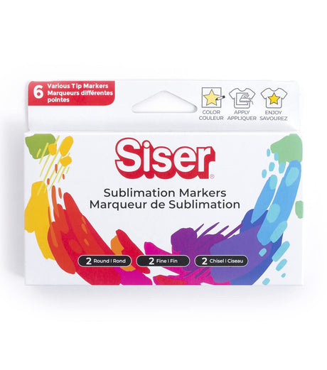 Siser Sublimation Markers - Iron-on Heat Transfer Markers for T-Shirts and Other Garments (Black Pack) Siser