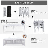 TUKAILAI 10' x 20' Pop Up Gazebo Marquee, Anti-UV Party Wedding Tent Event Shelters with 6 Removable Sidewalls & Carry Bag, Heavy Duty Instant Canopy for Outdoor Camping Garden Patio (White) TUKAILAi