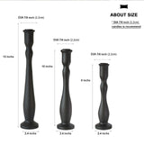 DINLiAN S Candlestick Holders Black Candle Holder for Candlestick,Taper Modern Candle Holders Set of 3,Tall Wood Candle Sticks Holder Decor(12"/10"/8" H) (3, Black) DINLiAN S