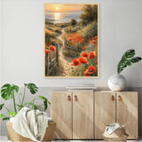 JFYHAB Diamond Painting Kits for Adults-Flowers Diamond Art Kits for Adults,5D Diamond Painting Floral,DIY Country Road Full Drill Diamond Painting Sunset Gem Art and Crafts 12x16inch JFYHAB