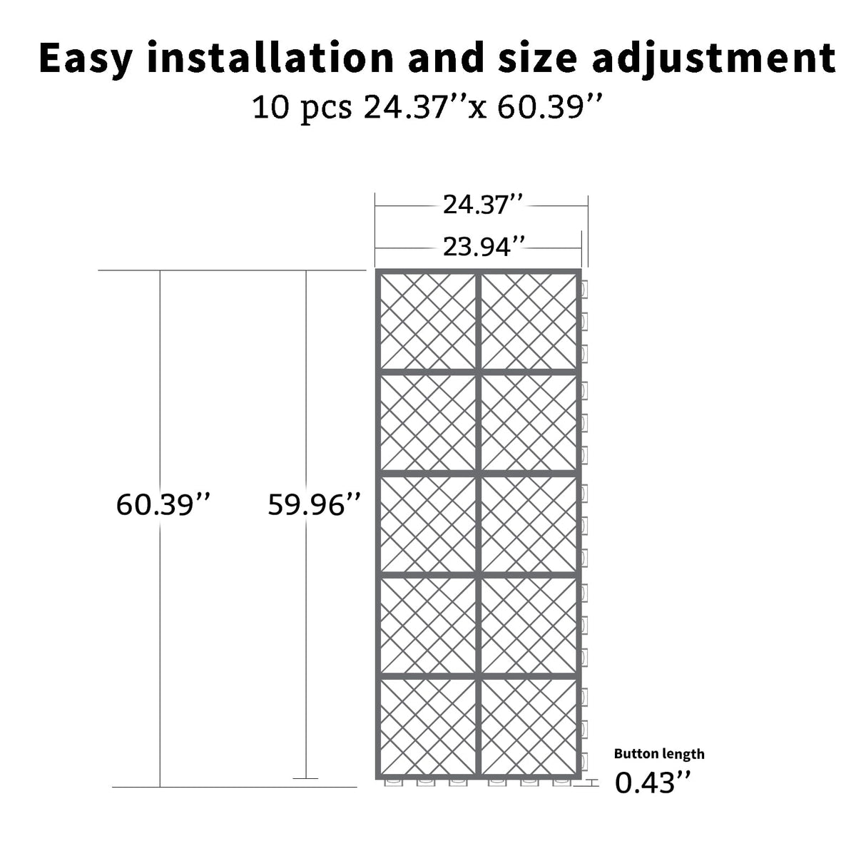 Fast-drying Outdoor Decking for Garden, Kennel, Storage Shed, Basement, Garage, Patio, Balcony,Bathroom, 10 PCS 12''x12'' Heavy-duty Interlocking Decking Tiles, Maximum Bearing Capacity up to 6613 LBs Romlits