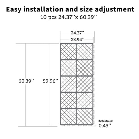 Fast-drying Outdoor Decking for Garden, Kennel, Storage Shed, Basement, Garage, Patio, Balcony,Bathroom, 10 PCS 12''x12'' Heavy-duty Interlocking Decking Tiles, Maximum Bearing Capacity up to 6613 LBs Romlits
