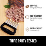 Gorilla Grip Powerful Stainless Steel Meat Shredder Claws, Shred Rotisserie Chicken, Pulled Pork, Carve Ham Faster, Oversized 7 Claw Design Food Shredding Fork, Kitchen Smoker BBQ Tool, Black Gorilla Grip