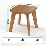 Step Stool Kitchen Bathroom Bedroom for Kids and Adults Wooden Foot Rest Stools Sturdy Bamboo Wood One Small Stool 10 inch Bamsanritz