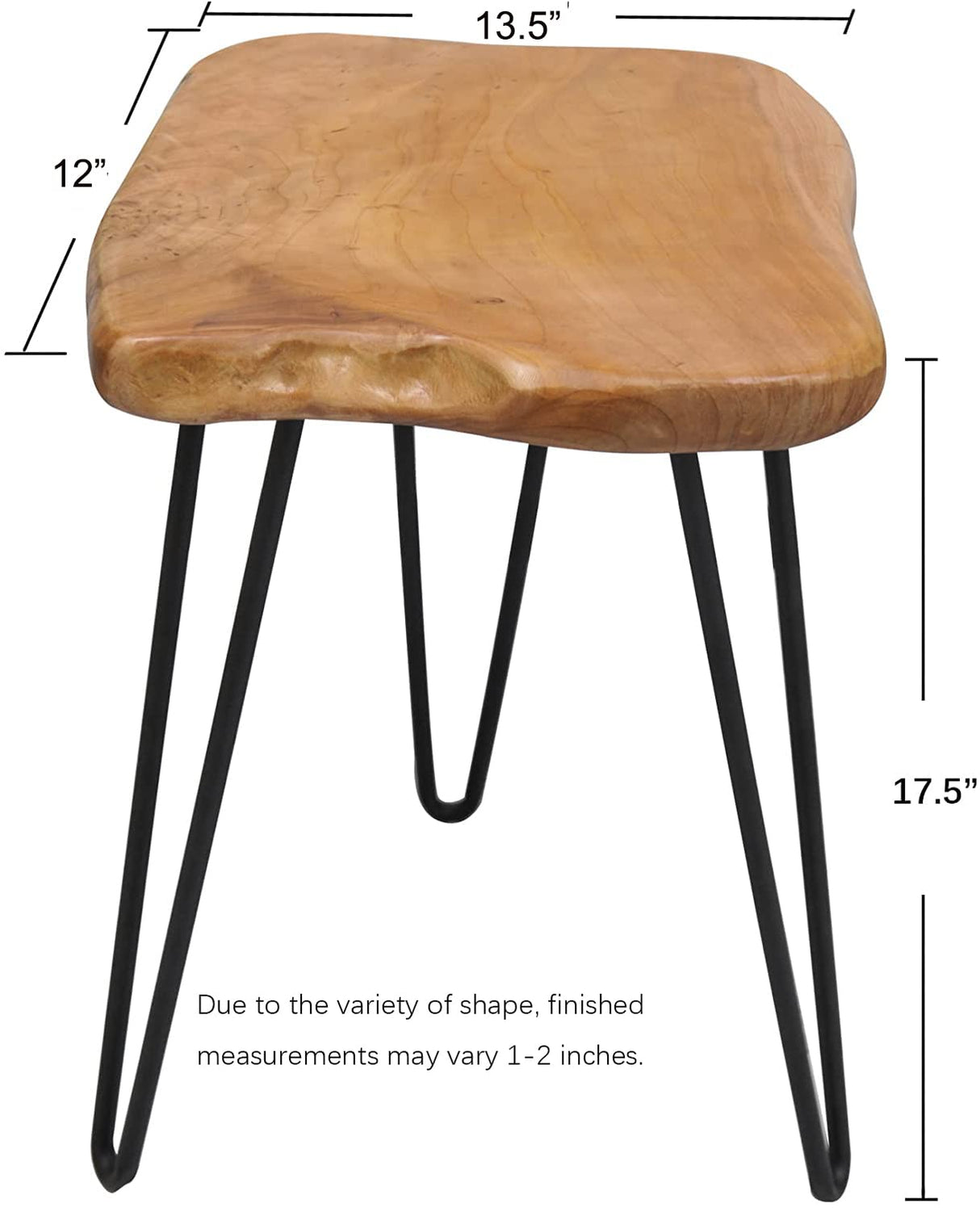 Warmaxx Natural Shape Cedar Wood Side Table, 13.5" x 12" x 17.5" Accent Vintage Wooden Slab Coffee Live Edge Tables Solid Rustic Plant Stand Outdoor End Table for Living Room Patio Bedroom Warmaxx