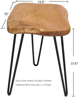 Warmaxx Natural Shape Cedar Wood Side Table, 13.5" x 12" x 17.5" Accent Vintage Wooden Slab Coffee Live Edge Tables Solid Rustic Plant Stand Outdoor End Table for Living Room Patio Bedroom Warmaxx