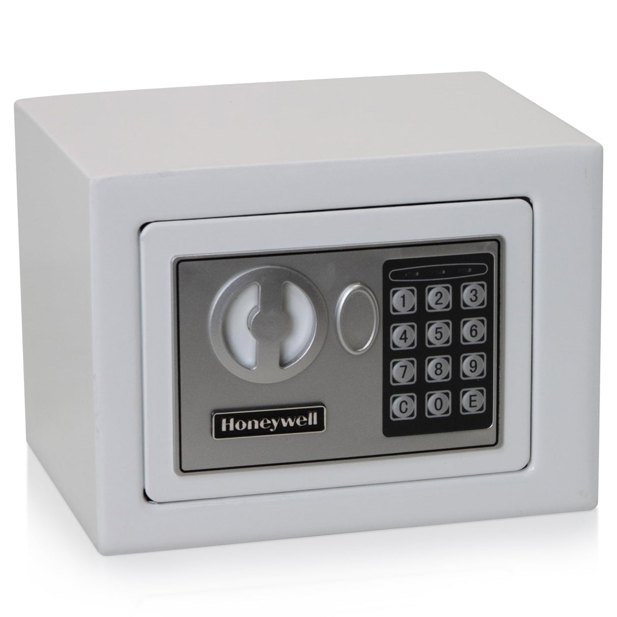 Honeywell Safes & Door Locks - Bolt Down Small Safe Box with Digital Lock for Home - Steel Security Electronic Lock Box - Cabinet & Door Design Safe with 2 Keys - 0.17-Cubic Feet - White - 5005W Honeywell Safes & Door Locks