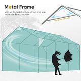 ADVANCE OUTDOOR 10x20 ft Heavy Duty Carport with Removable Window Sidewalls and Doors, Adjustable Height Car Canopy Garage Party Tent Boat Shelter with Reinforced Poles, Green ADVANCE OUTDOOR