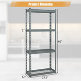 Goplus 4-Tier Metal Shelving Unit, 2 Pack Heavy Duty Wire Storage Rack with Anti-Slip Foot Pads, Height Adjustable Shelves for Warehouse, Kitchen, Living Room, Garage, 12" D x 27.5" W x 60" H Goplus
