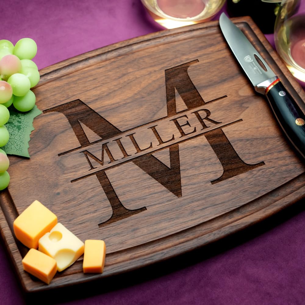 Straga Personalized Cutting Boards | Handmade Wood Engraved Charcuterie | Custom Wedding, Anniversary, Birthday or Family Reunion Gift for Chef or - WoodArtSupply