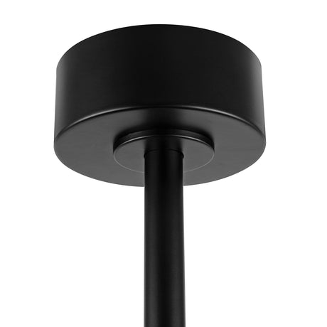 WINGBO 54 Inch DC Ceiling Fan without Lights, 5 Reversible Carved Solid Wood Blades, 6-Speed Noiseless DC Motor, Ceiling Fan No Light with Remote, Matte Black Finish with Walnut Blades, ETL Listed WINGBO