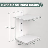 Mefirt Invisible Floating Bookshelves for Wall, 6 Tier Vertical Spine Book Tower, Heavy Duty Floating Book Shelves Metal Book Organizers for Home Office, 3 Pack(White) Mefirt