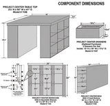 Project Center Desk with Bookcase and 3 Bin Cabinet-Black Venture Horizon