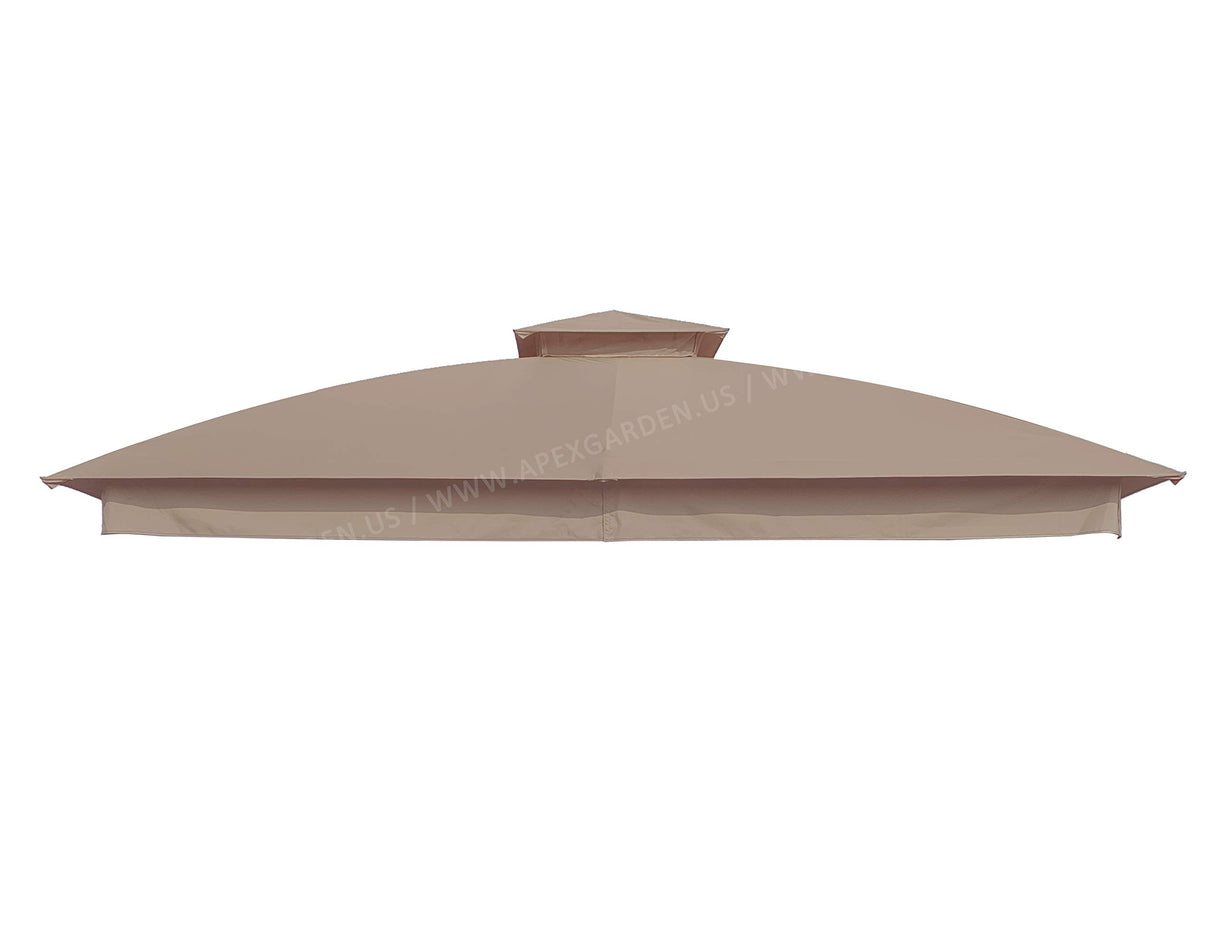 Canopy Top for Garden Treasures 10 ft x 10 ft Brown Metal Square Semi- Gazebo Model #L-GZ038PST-F (Tan) (Fabric TOP ONLY) APEX GARDEN