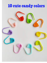 JOSDIOX 60-Piece Crochet Knitting Markers - Locking Stitch Pins, Plastic Safety Pins, Weave Stitch Counter for Clips Yarn (10 Colors) JOSDIOX