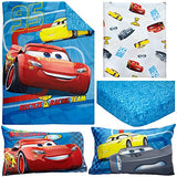 Disney Cars Rusteze Racing Team 4 Piece Toddler Bedding Set, Blue/Red/Yellow/White Disney