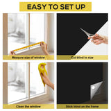 Portable Blackout Shades (118" x 57") 100% Blackout Material Temporary Blackout Blinds/Curtains for Baby Nursery, Bedroom, Window, Dorm Room, Office or Travel Use RUseeN