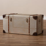 Baxton Studio Bechet Storage Trunk, Silver Baxton Studio