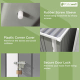 Patiowell 3 x 3 FT Outdoor Storage Shed,Small Garden Tool Storage Shed with Sloping Roof and Single Lockable Door, Outdoor Shed for Backyard Garden Patio Lawn, Grey Patiowell